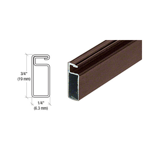 Bronze 3/4" x 1/4" Roll Formed Aluminum Screen Frame -  60" Stock Length - pack of 50