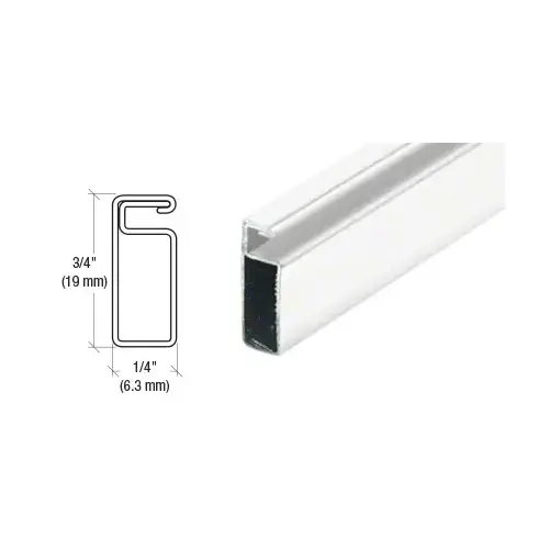 White 3/4" x 1/4" Roll Formed Aluminum Screen Frame -  60" Stock Length - pack of 50