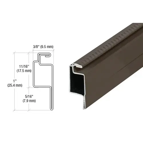 Bronze 5/16" Roll Formed Aluminum Standard Lip Screen Frame - 144" Stock Length - pack of 50