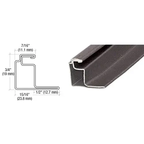 Bronze 1/2" Roll Formed Aluminum Standoff Screen Frame -  36" Stock Length - pack of 50