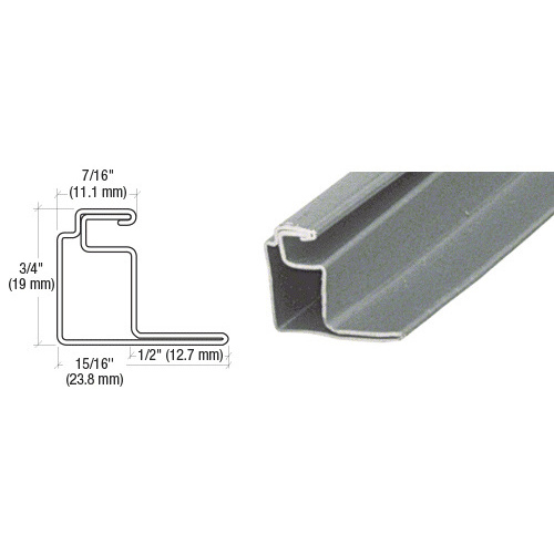 Gray 1/2" Roll Formed Aluminum Standoff Screen Frame - 144" Stock Length - pack of 5