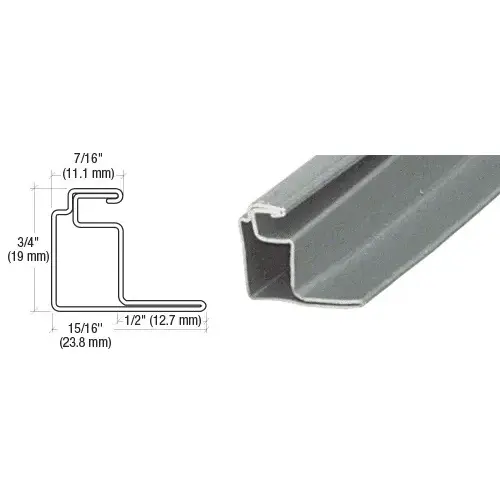 Gray 1/2" Roll Formed Aluminum Standoff Screen Frame -  95" Stock Length - pack of 5