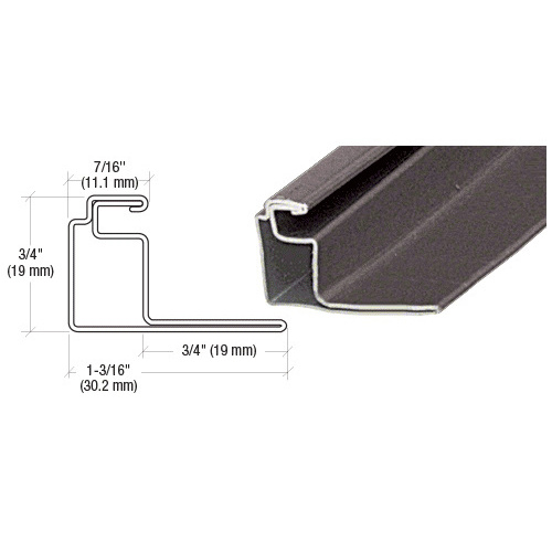 Bronze 3/4" Roll Formed Aluminum Standoff Screen Frame -  72" Stock Length - pack of 10