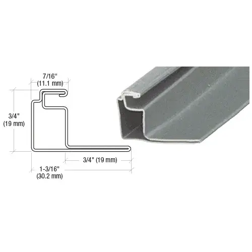 Gray 3/4" Roll Formed Aluminum Standoff Screen Frame - 144" Stock Length - pack of 25