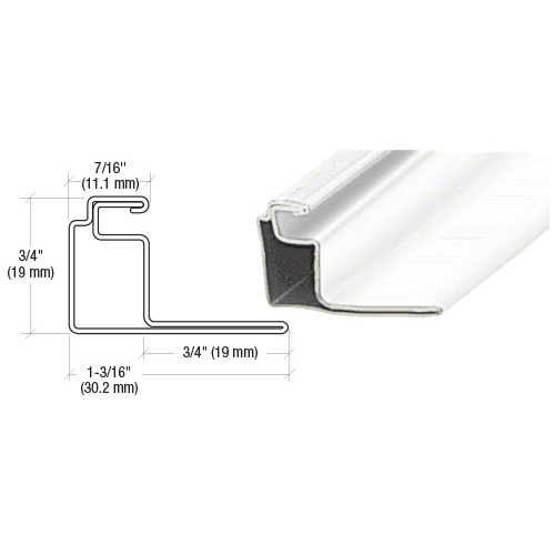 White 3/4" Roll Formed Aluminum Standoff Screen Frame -  18" Stock Length - pack of 10