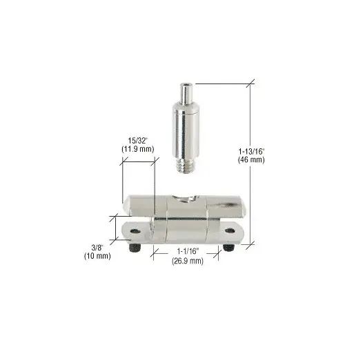 Double Sided Connector with Tensioner for 3/8" Glass Polished Nickel