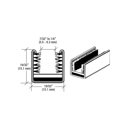 Rigid 9/16" x 9/16" Marine Glass Run Channel - 96" Length