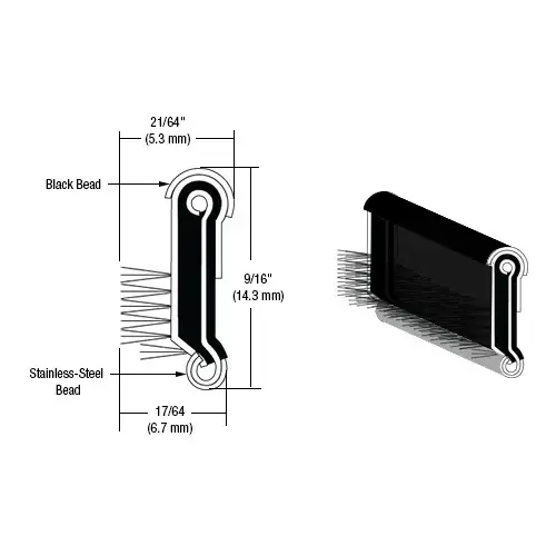 Flexible Stainless Steel Beaded Belt Molding for 1952-1954 Ford and 1957-1964 Chrysler - 96" Length