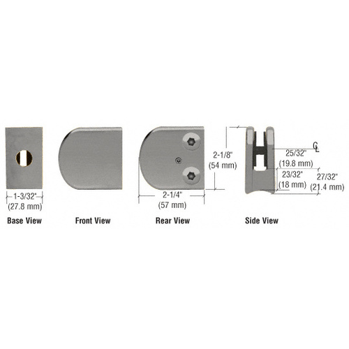 Brushed Nickel Z-Series Large Round Clamp for 3/8" Glass