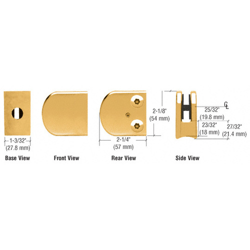 Gold Plated Z-Series Large Round Clamp for 3/8" Glass