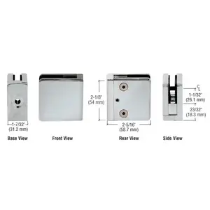 CRL Z912BS Brushed Stainless Z-Series Square Type Flat Base
