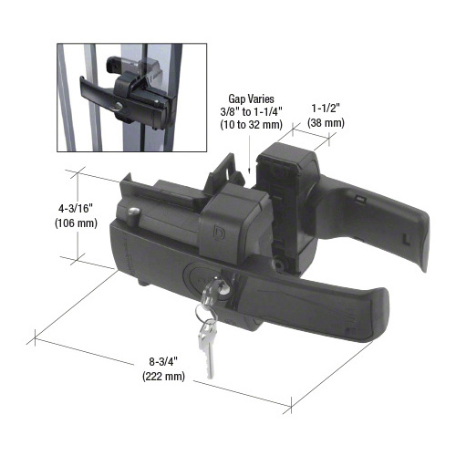 Lokk-Latch ZL3BL Black Magnetic Gate Lock