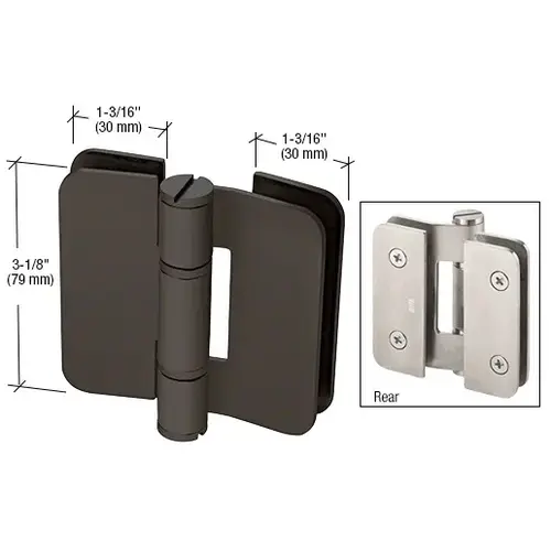 Oil Rubbed Bronze Zurich 07 Series Glass-to-Glass Inline Outswing Hinge