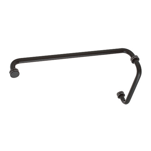 CRL BM8X18MBL Matte Black 8" Pull Handle and 18" Towel Bar BM Series Combination With Metal Washers