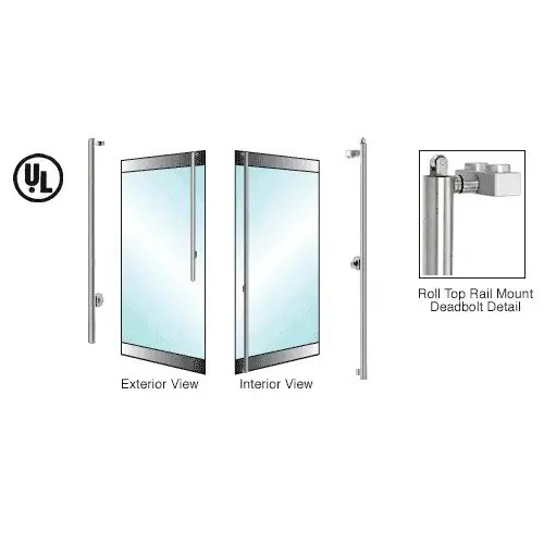 Brushed Stainless Left Hand Reverse Rail Mount Cylinder/Thumbturn "JS" Roll Top Deadbolt Handle