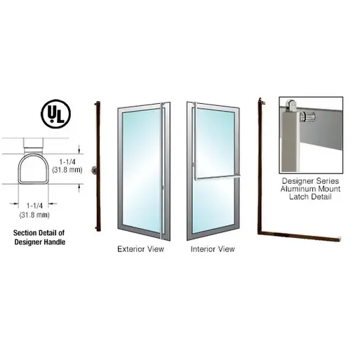 CRL Blumcraft DPA100F4AK0RB Oil Rubbed Bronze Left Hand Reverse Aluminum Door Mount Keyed Access "F" Designer Handle