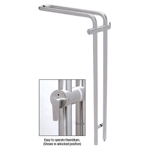CRL LLPA110CLBS 316 Brushed Stainless 42" Left Hand LLPA Series Locking Ladder Pull - Curved Exterior