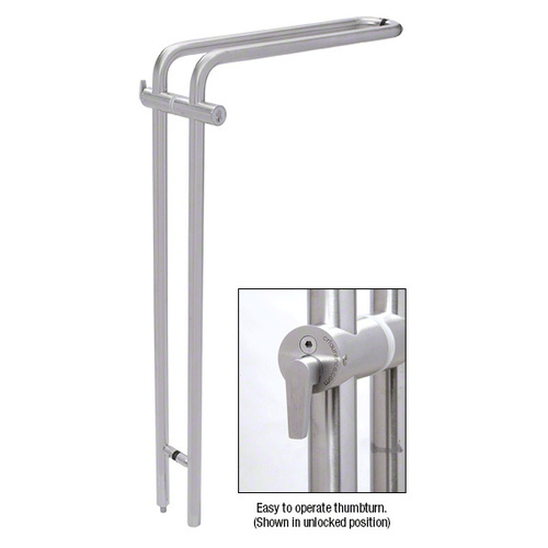 316 Brushed Stainless 42" Right Hand LLPA Series Locking Ladder Pull - Curved Exterior