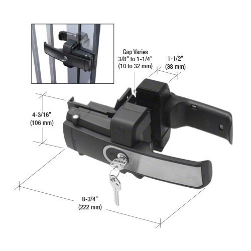 LokkLatch ZL3BS Black/Brushed Aluminum Gate Lock