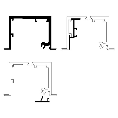 Brushed Satin Anodized 490/495 Series Drop Ceiling Replacement Track Kit with Fixed Panel