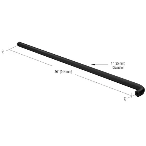 CRL PR0343336 Matte Black Astral Push Bar for 36" Door
