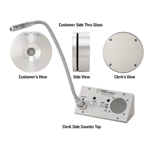 Norcon Communications TTU-7-X Satin Anodized 115V AC Combination Counter-Top/Thru-Glass Two-Way Electronic Communicator