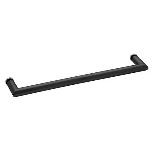 CRL MT24MBL Matte Black 24" MT Series Round Tubing Mitered Corner Single-Sided Towel Bar