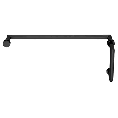 CRL MT8X18MBL Matte Black MT Series Combination 8" Pull Handle 18" Towel Bar