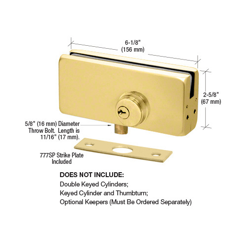 Satin Brass AMR215 Series Patch Lock