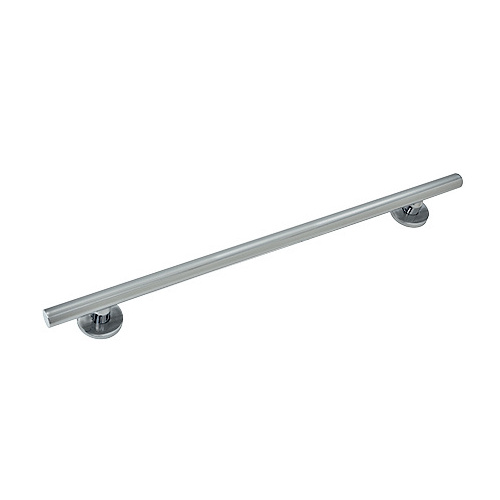 24 Inches Center To Center Designer Series Straight Round Grab Bar Brushed Stainless Steel