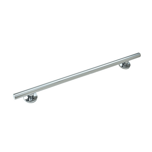 Polished Stainless Straight 24" Round Grab Bar