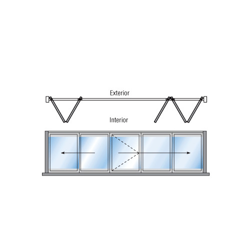 S80 Monterey Thermally Broken 2+3 Bi-Fold Bi-Part Interior Swing with Raised Sill and Exterior Lever Lock Powder Painted