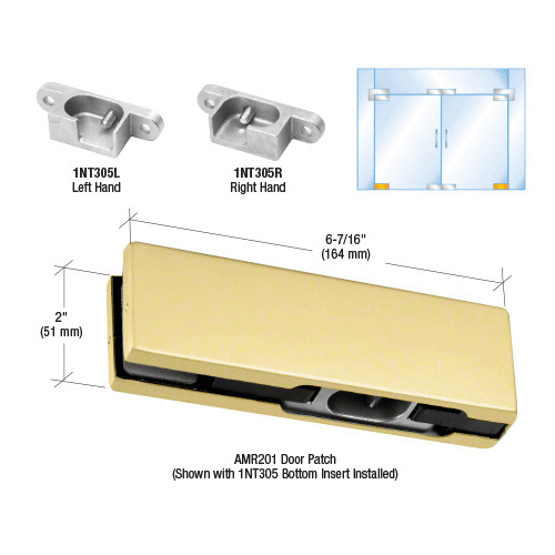 Satin Brass LH North American Bottom Door Patch Fitting