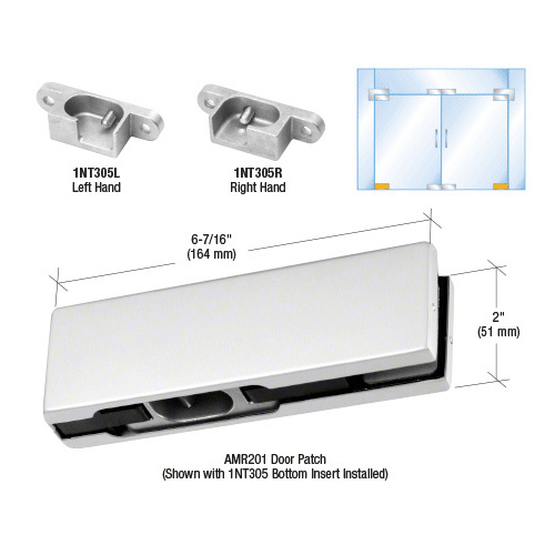 Satin Anodized RH North American Bottom Door Patch Fitting