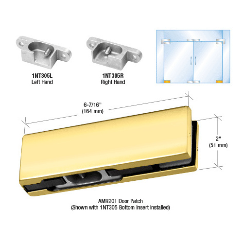 Brass RH European Bottom Door Patch Fitting