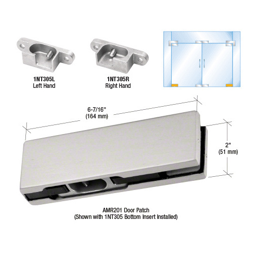 Brushed Stainless RH North American Bottom Door Patch Fitting