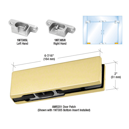 Satin Brass RH North American Bottom Door Patch Fitting