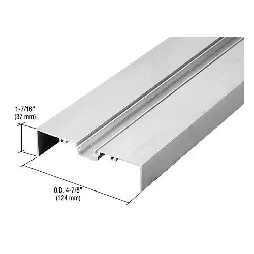 487 Clear Anodized OfficeFront Shallow Pocket Glazing Insert - 24'2" Stock Length