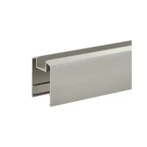 Silver Metallic 200, 300, 350 and 400 Series 241" Long Horizontal Double Glass Mid-Rail