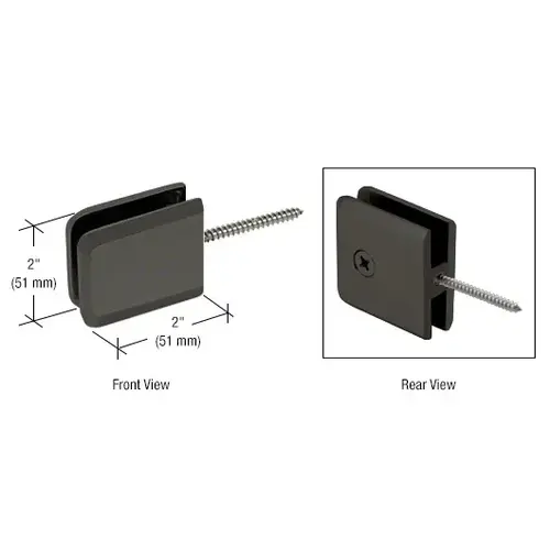 Matte Black Square Beveled Wall Mount Movable Transom Clamp