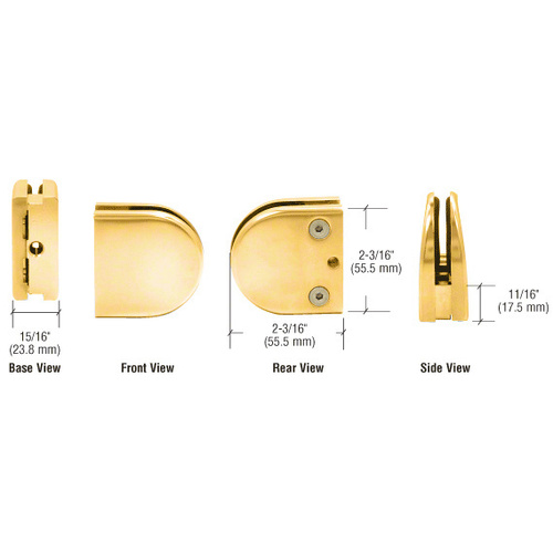 CRL AGC38GP Gold Plated Adjustable Glass Clamp