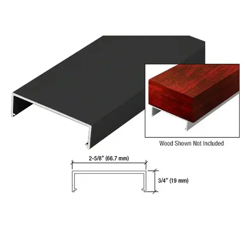 Hansen WD241BL Matte Black Wood Top Rail 241" Long