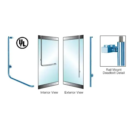 CRL Blumcraft DB100LS6R1PT Painted Left Hand Rail Mount Cylinder Thumbturn 'LS' Exterior Top Securing Deadbolt Handle