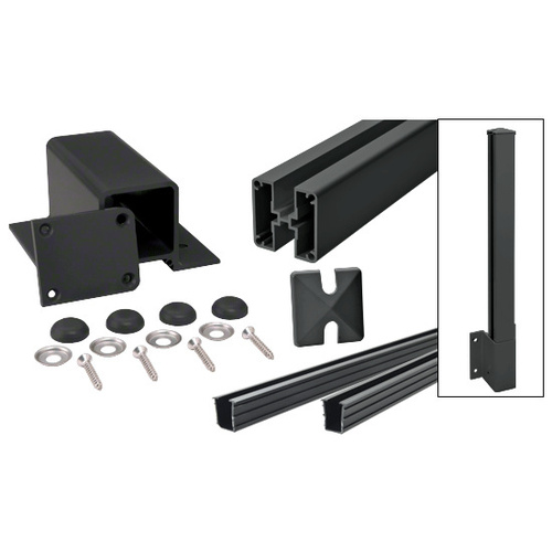 CRL FP1H42CKBL Matte Black 1100 Series Center Fascia Mount Post Kit