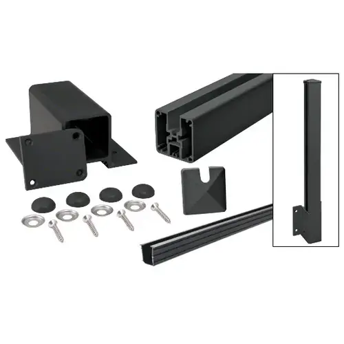 CRL FP1H42EKBL Matte Black 1100 Series End Fascia Mount Post Kit