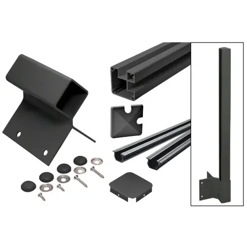 CRL FP1H942KBL Matte Black 1100 Series Outiside 90 Degree Fascia Mount Post Kit