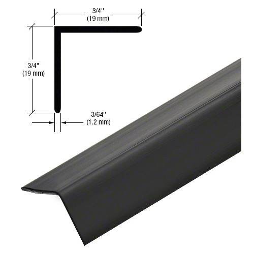 Matte Black PVC 3/4" x 3/4" 90 Degree Angle with Pre-Applied Tape - 95" - pack of 5