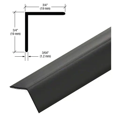 Matte Black PVC 3/4" x 3/4" 90 Degree Angle with Pre-Applied Tape - 72" Length - pack of 10