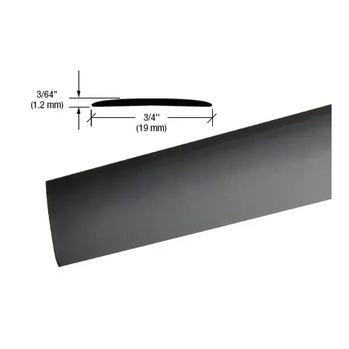 Matte Black PVC 3/4" Flat with Pre-Applied Tape - 23" Length - pack of 5