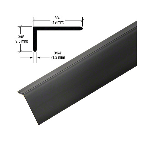 CRL VLT75MBL Matte Black PVC 3/4" x 3/8" L Angle with Pre-Applied Tape - 95" Length